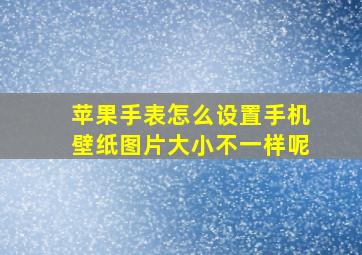 苹果手表怎么设置手机壁纸图片大小不一样呢