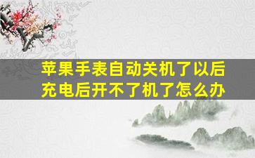 苹果手表自动关机了以后充电后开不了机了怎么办