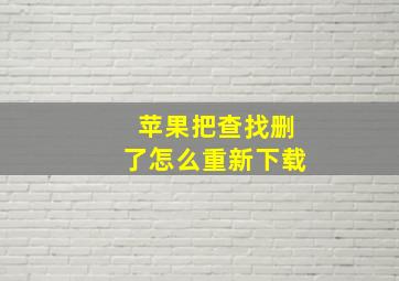 苹果把查找删了怎么重新下载