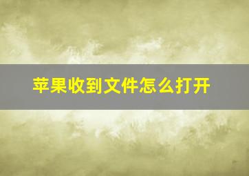 苹果收到文件怎么打开