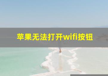 苹果无法打开wifi按钮