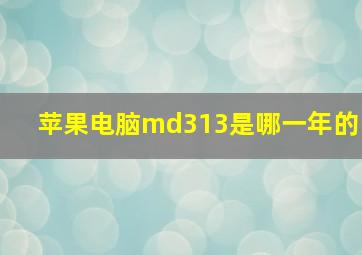 苹果电脑md313是哪一年的