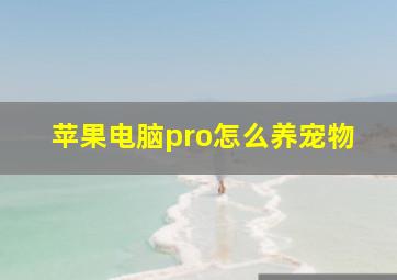 苹果电脑pro怎么养宠物