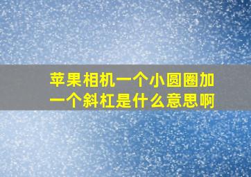 苹果相机一个小圆圈加一个斜杠是什么意思啊