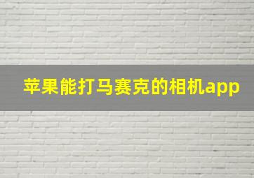 苹果能打马赛克的相机app