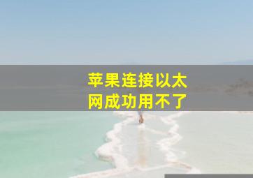 苹果连接以太网成功用不了