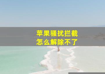 苹果骚扰拦截怎么解除不了