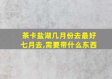 茶卡盐湖几月份去最好七月去,需要带什么东西