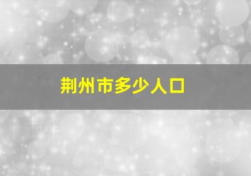 荆州市多少人口