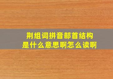 荆组词拼音部首结构是什么意思啊怎么读啊