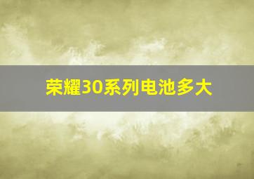 荣耀30系列电池多大