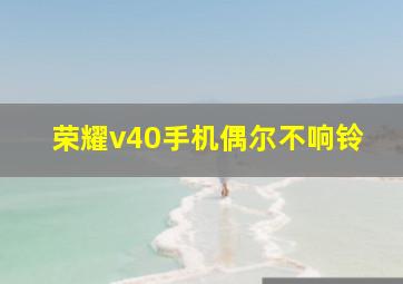 荣耀v40手机偶尔不响铃