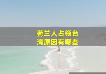 荷兰人占领台湾原因有哪些