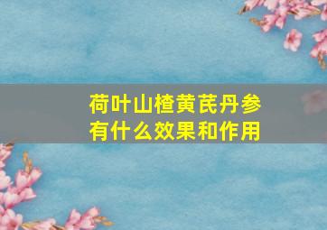 荷叶山楂黄芪丹参有什么效果和作用