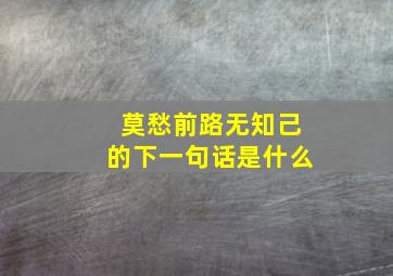 莫愁前路无知己的下一句话是什么