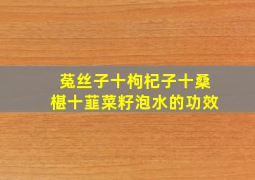 菟丝子十枸杞子十桑椹十韮菜籽泡水的功效