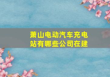 萧山电动汽车充电站有哪些公司在建