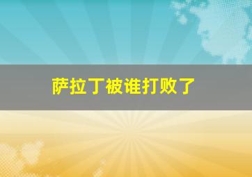 萨拉丁被谁打败了