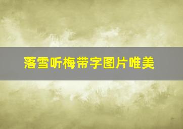 落雪听梅带字图片唯美