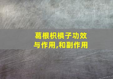 葛根枳椇子功效与作用,和副作用