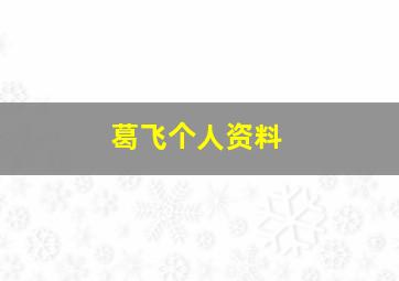 葛飞个人资料