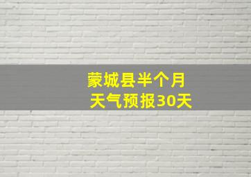 蒙城县半个月天气预报30天