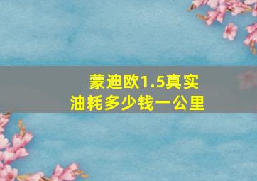 蒙迪欧1.5真实油耗多少钱一公里