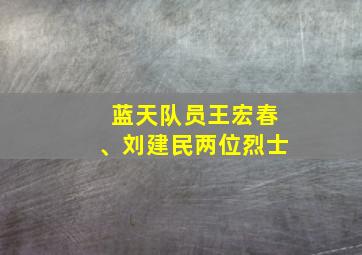 蓝天队员王宏春、刘建民两位烈士