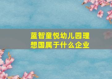 蓝智童悦幼儿园理想国属于什么企业