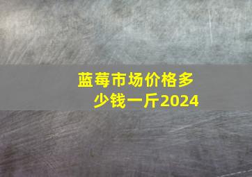 蓝莓市场价格多少钱一斤2024