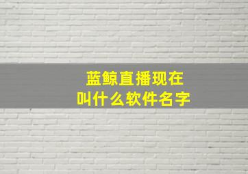 蓝鲸直播现在叫什么软件名字