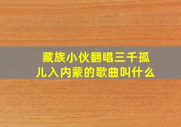 藏族小伙翻唱三千孤儿入内蒙的歌曲叫什么