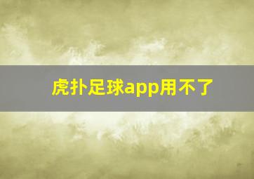 虎扑足球app用不了