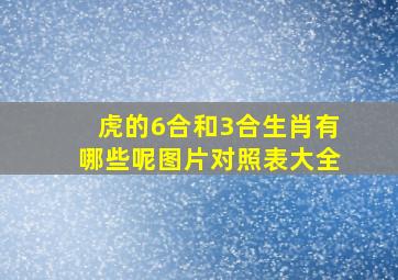 虎的6合和3合生肖有哪些呢图片对照表大全