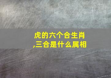 虎的六个合生肖,三合是什么属相