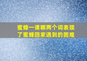 蜜蜂一课哪两个词表现了蜜蜂回家遇到的困难