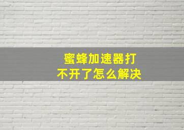 蜜蜂加速器打不开了怎么解决