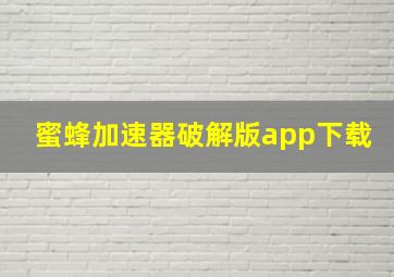 蜜蜂加速器破解版app下载