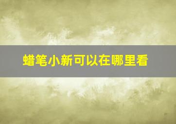 蜡笔小新可以在哪里看