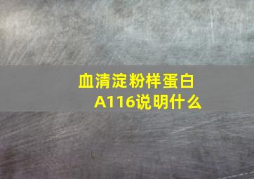 血清淀粉样蛋白A116说明什么