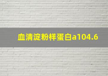 血清淀粉样蛋白a104.6