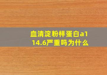 血清淀粉样蛋白a114.6严重吗为什么