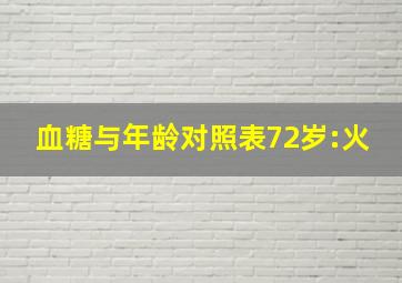 血糖与年龄对照表72岁:火