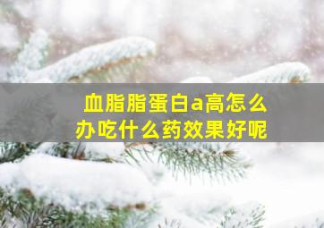 血脂脂蛋白a高怎么办吃什么药效果好呢