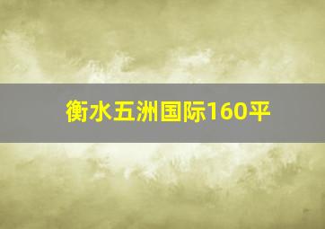 衡水五洲国际160平