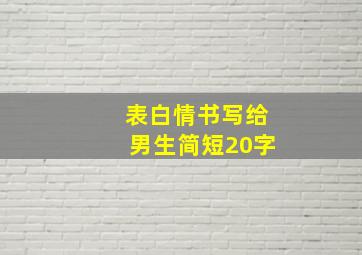 表白情书写给男生简短20字