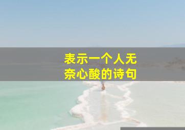 表示一个人无奈心酸的诗句