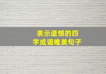 表示遗憾的四字成语唯美句子