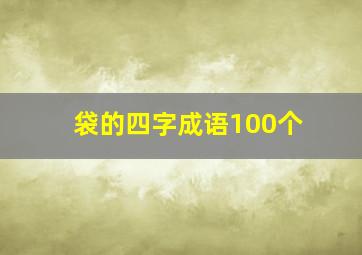 袋的四字成语100个