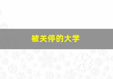 被关停的大学